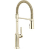 Renaldi Single-handle Pull-down Spring Kitchen Faucet - Lumicoat Polished Nickel