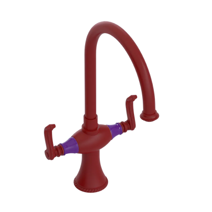 Rubinet Two Handle Single Hole Kitchen Set Maroon