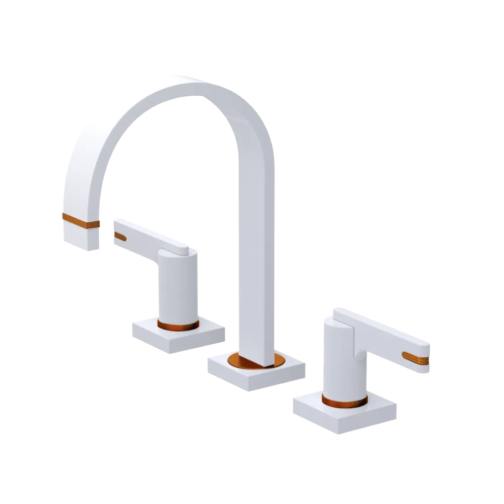 Rubinet Widespread Lav. Set. (less drain) White