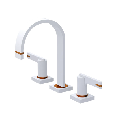 Rubinet Widespread Lav. Set. (less drain) White
