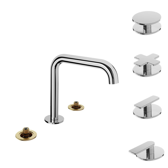 Baril 8" c/c lavatory faucet (without handle), drain included