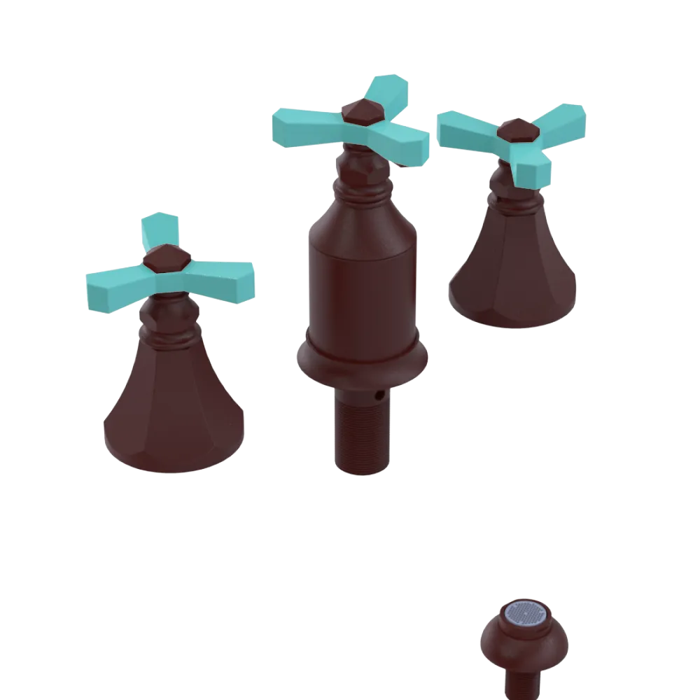 Rubinet Bidet Fitting with Spray, Diverter, and Vacum Breaker (Less Drain) Bordeaux