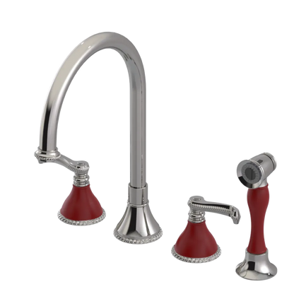 Rubinet Widespread Kitchen Set with Hand Spray Polished Nickel