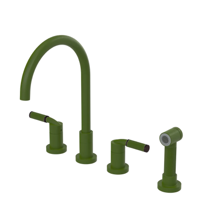 Rubinet Widespread Kitchen Set with Hand Spray Green Envy
