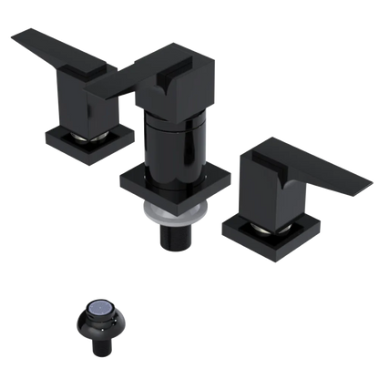 Rubinet Bidet Fitting with Spray, Diverter, and Vacuum Breaker (less drain) Black