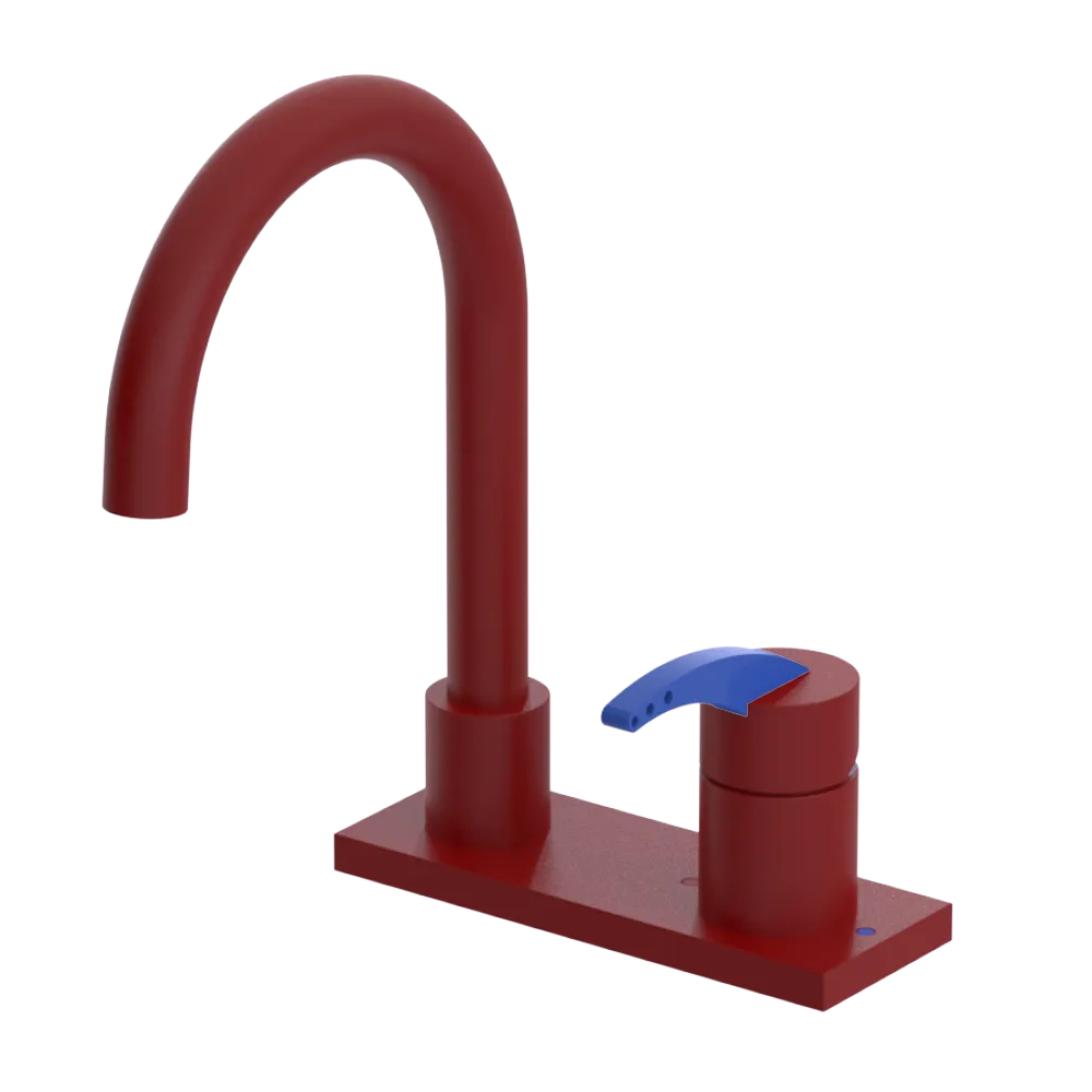 Rubinet 4" Centre Single Control Lav. Set. (less drain) Maroon