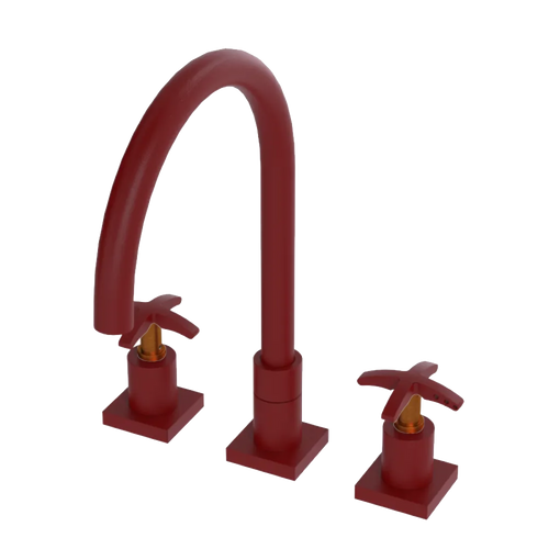 Rubinet Widespread Kitchen Set Maroon