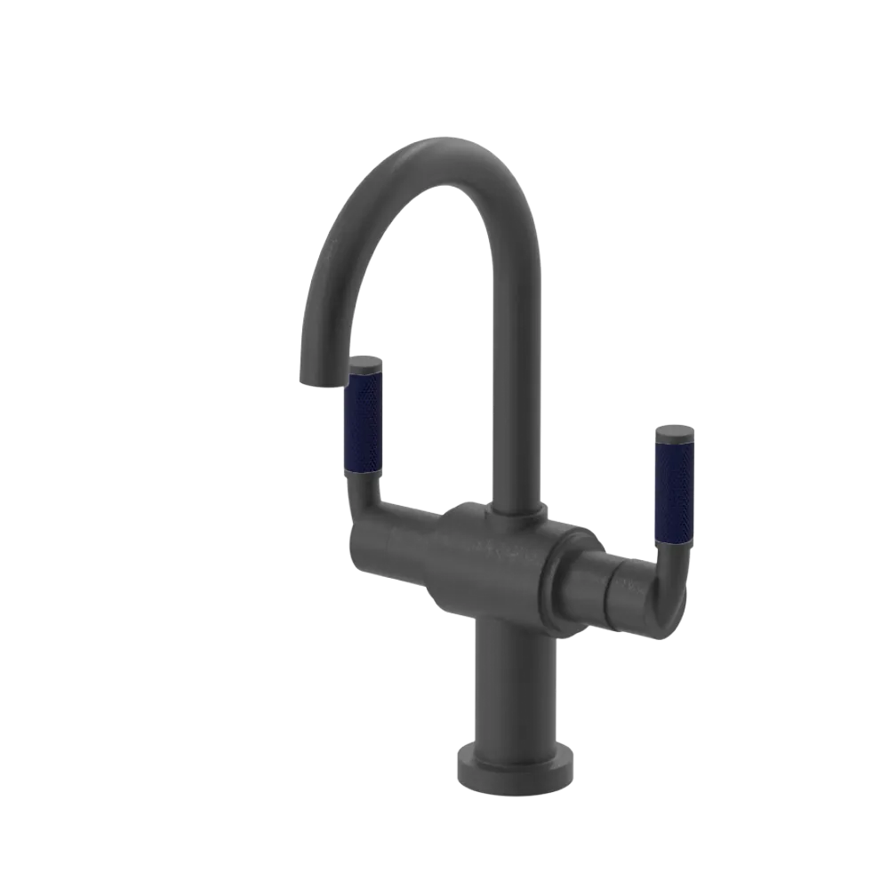 Rubinet Single Hole Dual Handle Lav. Set. (less drain) Matt Black