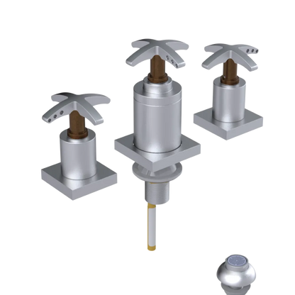Rubinet Bidet Fitting with Spray, Diverter, and Vacuum Breaker (less drain) Satin Chrome