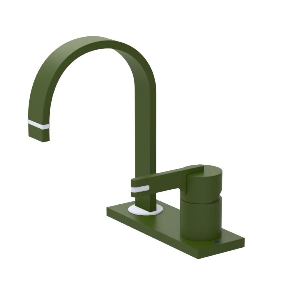 Rubinet 4" Centre Single Control Lav. Set (less drain) Green Envy