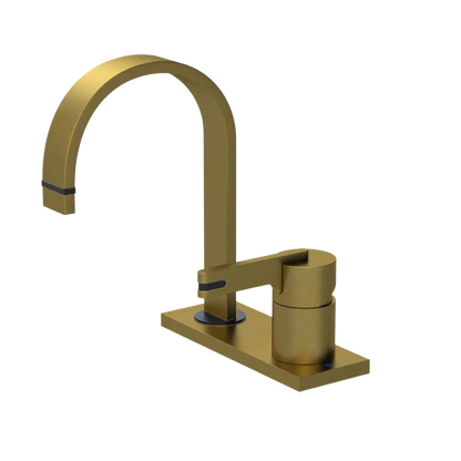 Rubinet 4" Centre Single Control Lav. Set (less drain) Antique Brass Matt