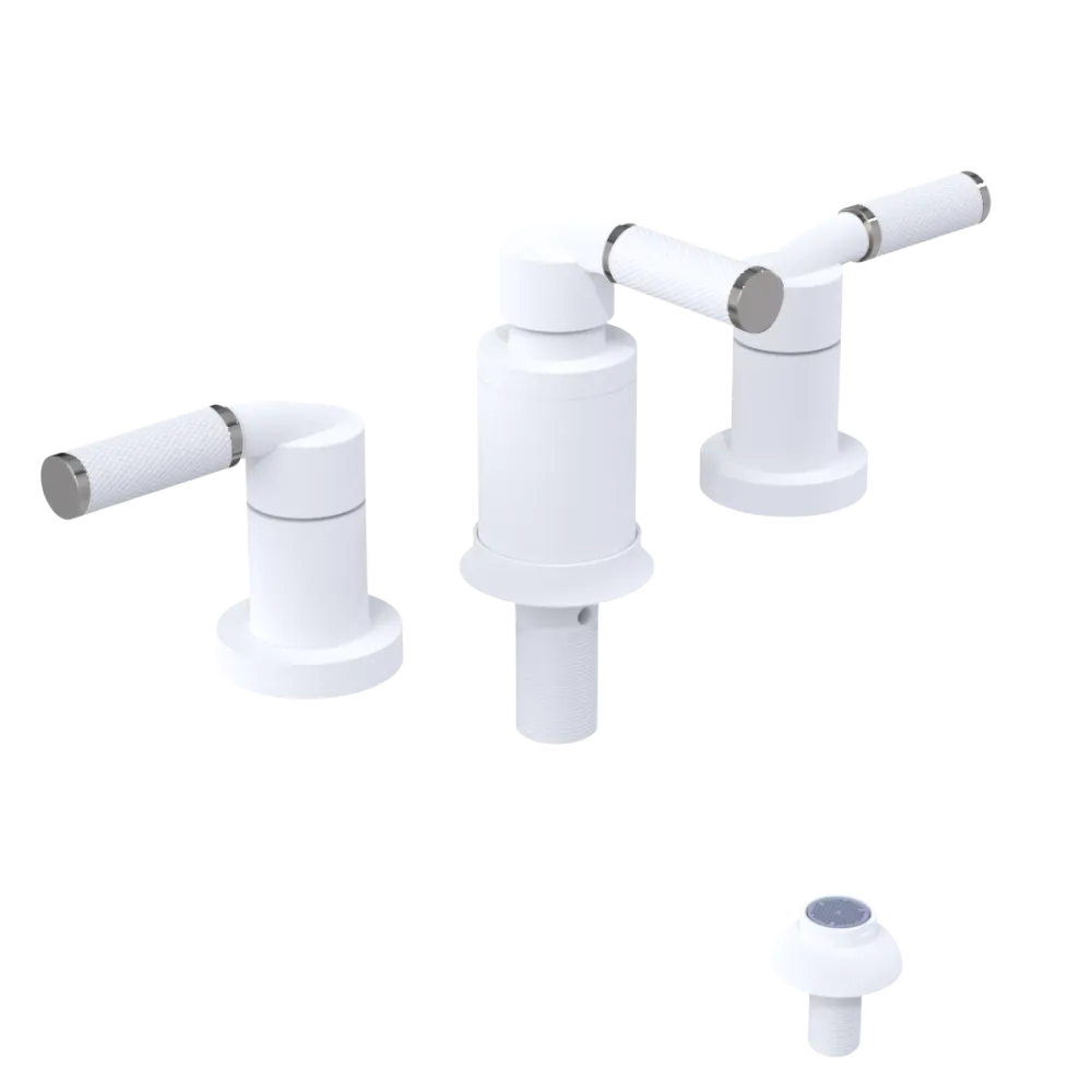 Rubinet Bidet Fitting with Spray, Diverter, and Vacum Breaker (Less Drain) Matt White