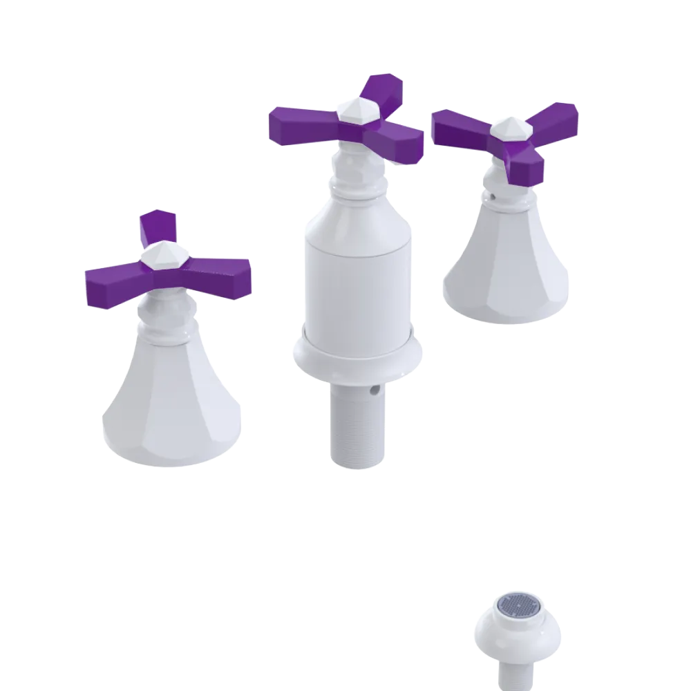 Rubinet Bidet Fitting with Spray, Diverter, and Vacum Breaker (Less Drain) White