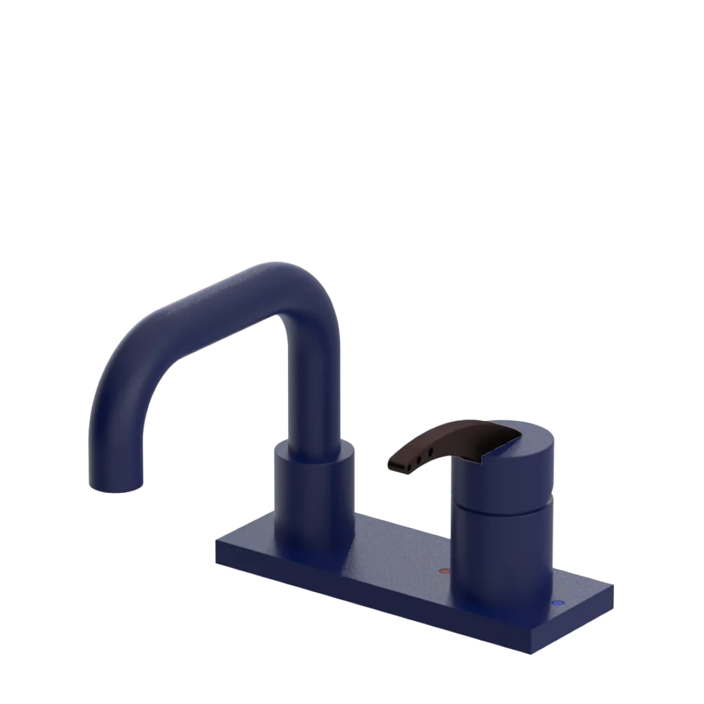 Rubinet 4" Centre Single Control Lav. Set. with Genesis spout (less drain) Midnight Blue
