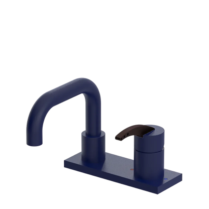 Rubinet 4" Centre Single Control Lav. Set. with Genesis spout (less drain) Midnight Blue