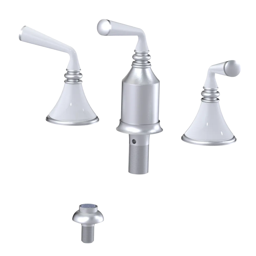 Rubinet Bidet Fitting with Spray, Diverter, and Vacum Breaker (Less Drain) Satin Chrome