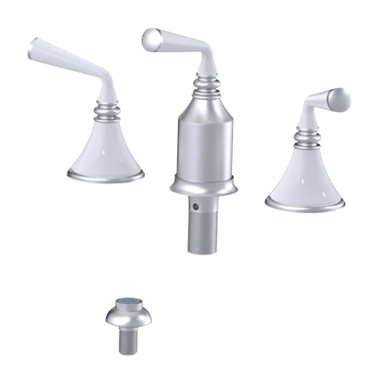 Rubinet Bidet Fitting with Spray, Diverter, and Vacum Breaker (Less Drain) Satin Chrome
