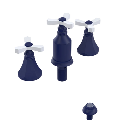 Rubinet Bidet Fitting with Spray, Diverter, and Vacum Breaker (Less Drain) Midnight Blue
