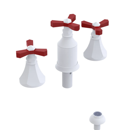 Rubinet Bidet Fitting with Spray, Diverter, and Vacum Breaker (Less Drain) Matt White