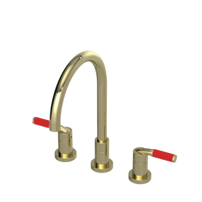 Rubinet Widespread Kitchen Set Gold