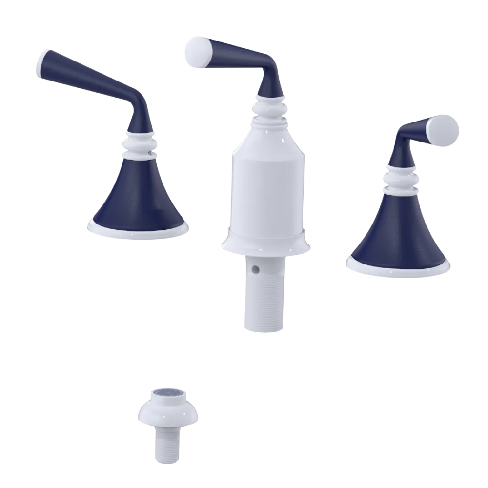 Rubinet Bidet Fitting with Spray, Diverter, and Vacum Breaker (Less Drain) White