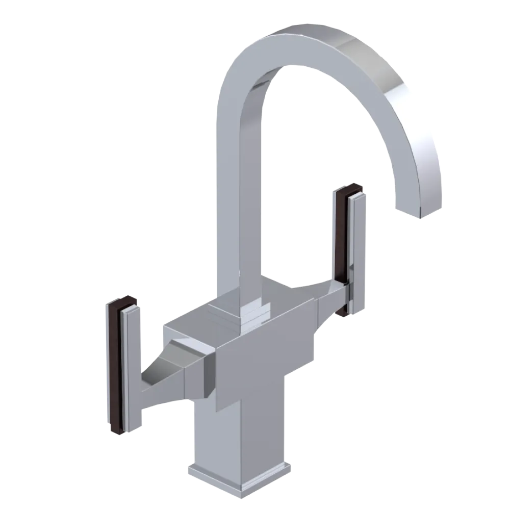 Rubinet Single Hole Dual Handle Lav. Set. (less drain) Chrome