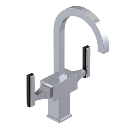 Rubinet Single Hole Dual Handle Lav. Set. (less drain) Chrome