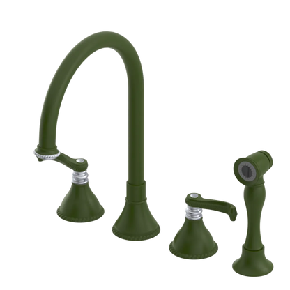 Rubinet Widespread Kitchen Set with Hand Spray Green Envy