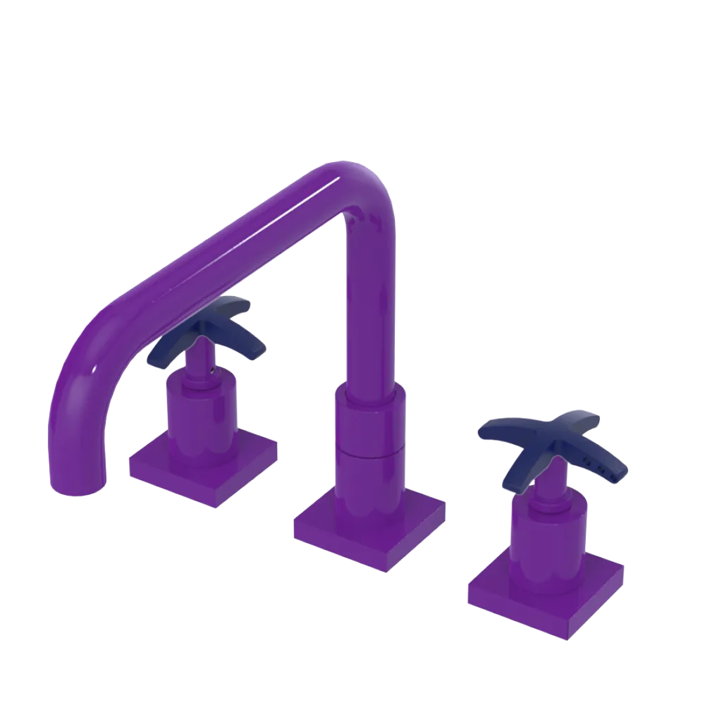Rubinet Widespread Kitchen Set with Genesis Spout Purple Haze