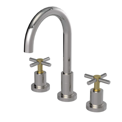 Rubinet Widespread Kitchen Set with LaSalle Spout Polished Nickel