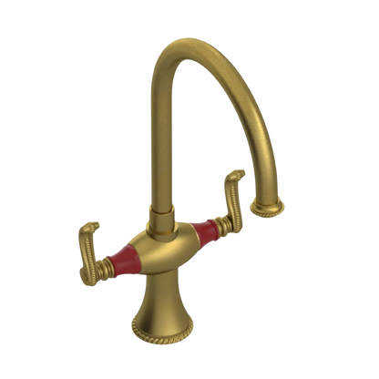 Rubinet Two Handle Single Hole Kitchen Set Antique Brass Matt