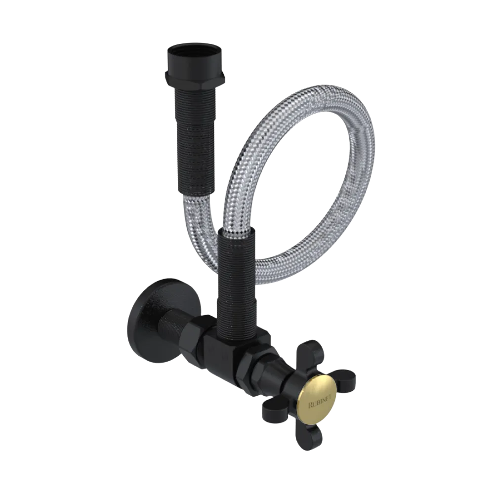 Rubinet Exposed Supply Kit (classic) Matt Black
