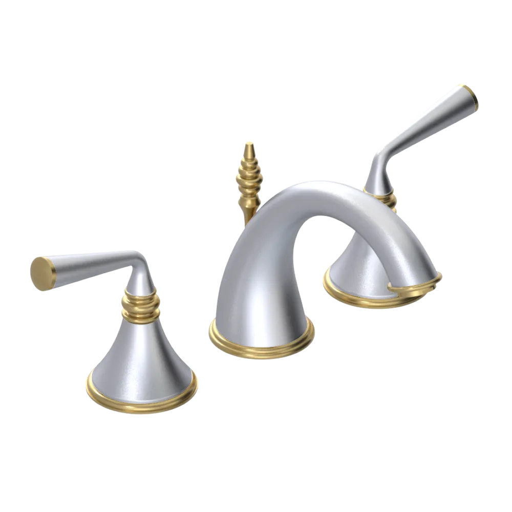 Rubinet Widespread Lav. Set. (less drain) Satin Chrome