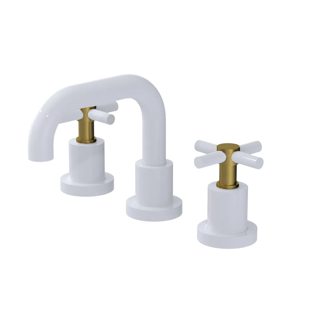 Rubinet Widespread Lav. Set. (less drain) White