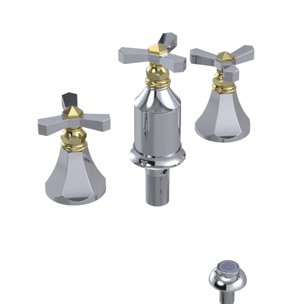 Rubinet Bidet Fitting with Spray, Diverter, and Vacum Breaker (Less Drain) Chrome