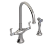 Rubinet Two Handle Single Hole Kitchen Set with Hand Spray Polished Nickel