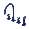 Rubinet Widespread Kitchen Set with Hand Spray Midnight Blue