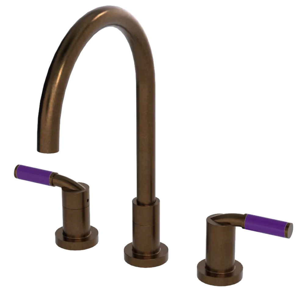 Rubinet Widespread Kitchen Set Tuscan Brass
