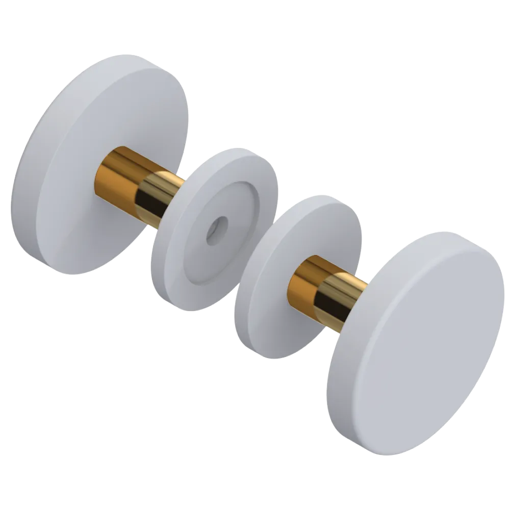 Rubinet Shower Door Knob (set) Matt White