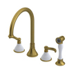 Rubinet Widespread Kitchen Set with Hand Spray Antique Brass Matt