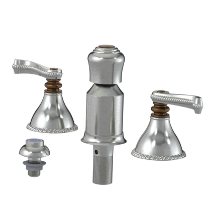 Rubinet Bidet Fitting with Spray, Diverter, and Vacum Breaker (Less Drain) Satin Nickel