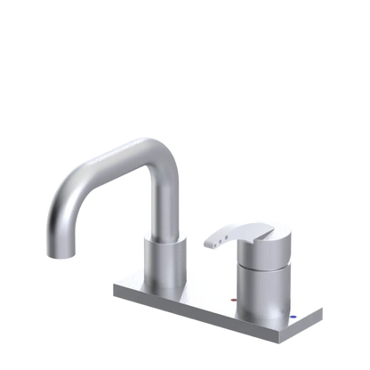 Rubinet 4" Centre Single Control Lav. Set. with Genesis spout (less drain) Satin Chrome