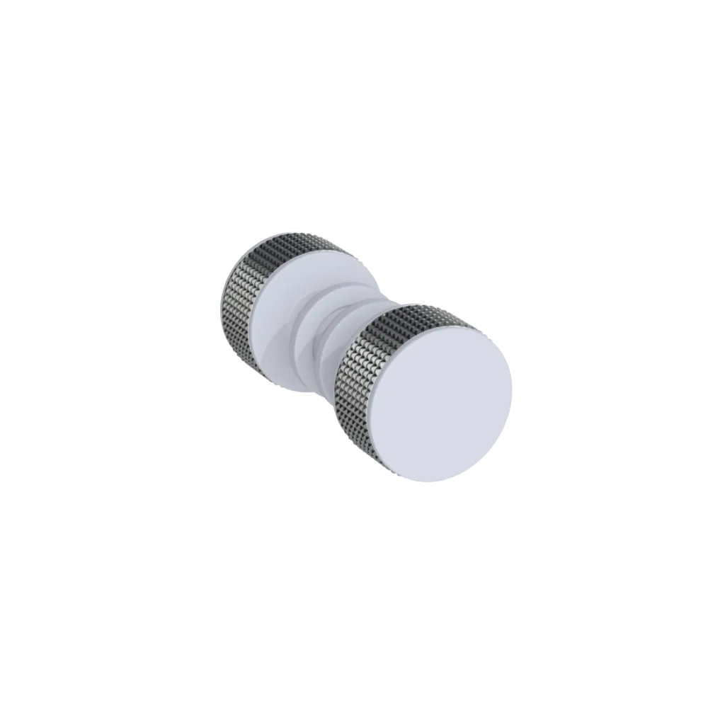 Rubinet Shower Door Knob (set) Matt White