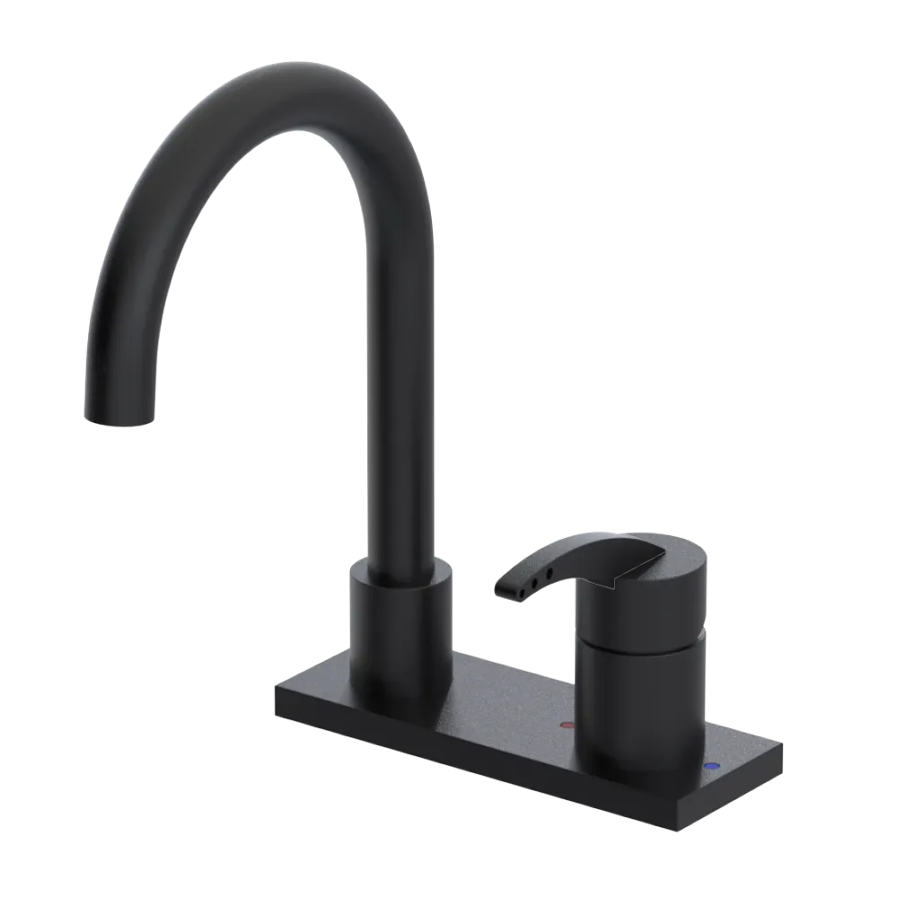 Rubinet 4" Centre Single Control Lav. Set. (less drain) Matt Black
