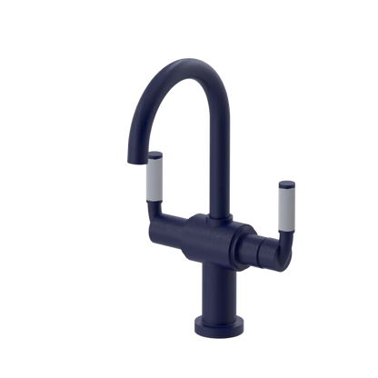 Rubinet Single Hole Dual Handle Lav. Set. (less drain) Midnight Blue