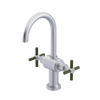 Rubinet Single Hole Dual Handle Lav. Set with LaSalle Spout (less drain) Satin Chrome