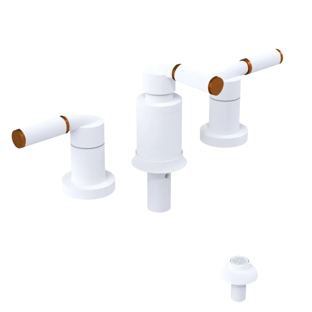 Rubinet Bidet Fitting with Spray, Diverter, and Vacuum Breaker (less drain) Matt White