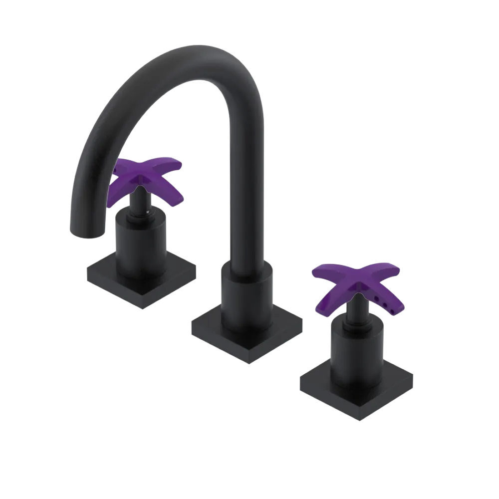 Rubinet Widespread Lav. Set. (less drain) Matt Black