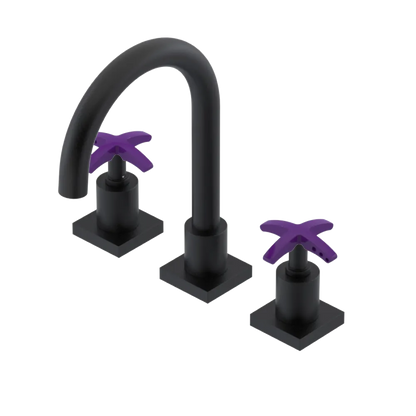 Rubinet Widespread Lav. Set. (less drain) Matt Black
