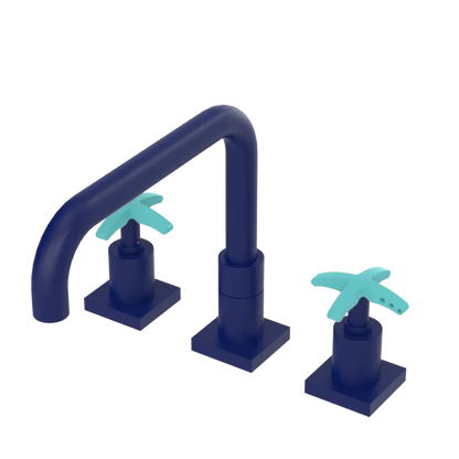 Rubinet Widespread Kitchen Set with Genesis Spout Midnight Blue